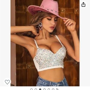 Never worn beautiful rhinestone bustier